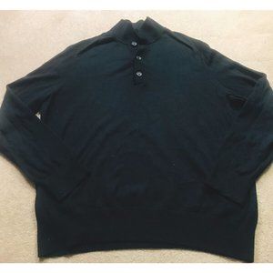 Men’s Banana Republic Cotton/Cashmere Long Sleeve Sweater, XL Black, Collared